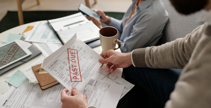 Late payments bill with past due stamp